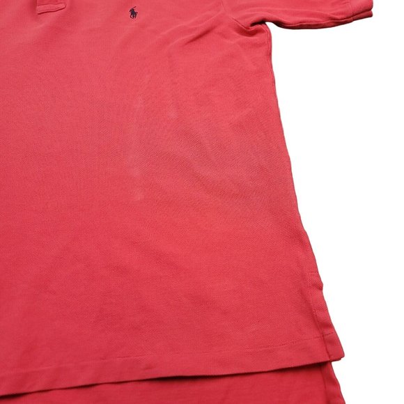 Ralph Lauren Mens L Shirt Polo Short Sleeve Black Label Red‎ with Pony-ISSUE - Picture 7 of 12